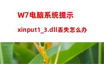 W7电脑系统提示xinput1_3.dll丢失怎么办